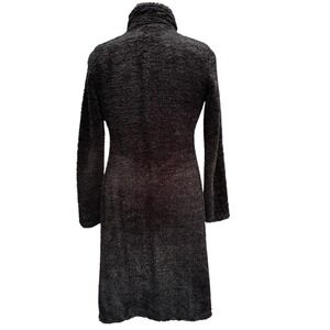 Lucent Black‎ Fuzzy Textured Button Up Coat Dress Small S/CH gothcore grunge